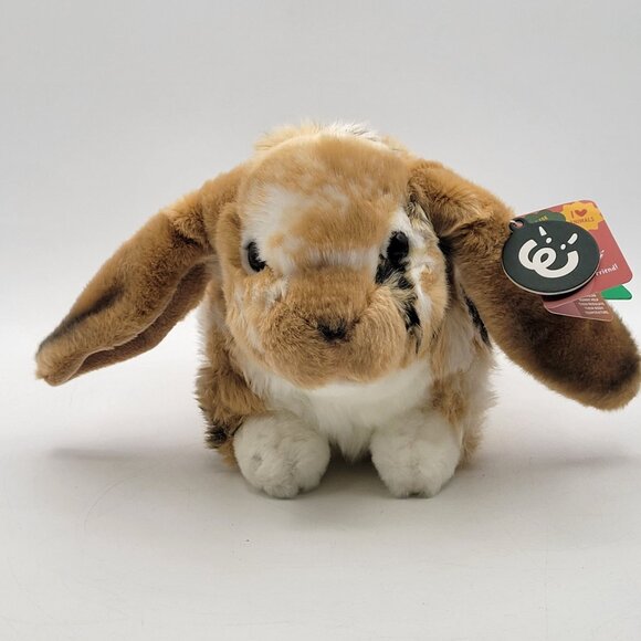 NWT Living Nature Brown Dutch Lop Eared Rabbit 9" Realistic Animal Plush Soft - Picture 6 of 9